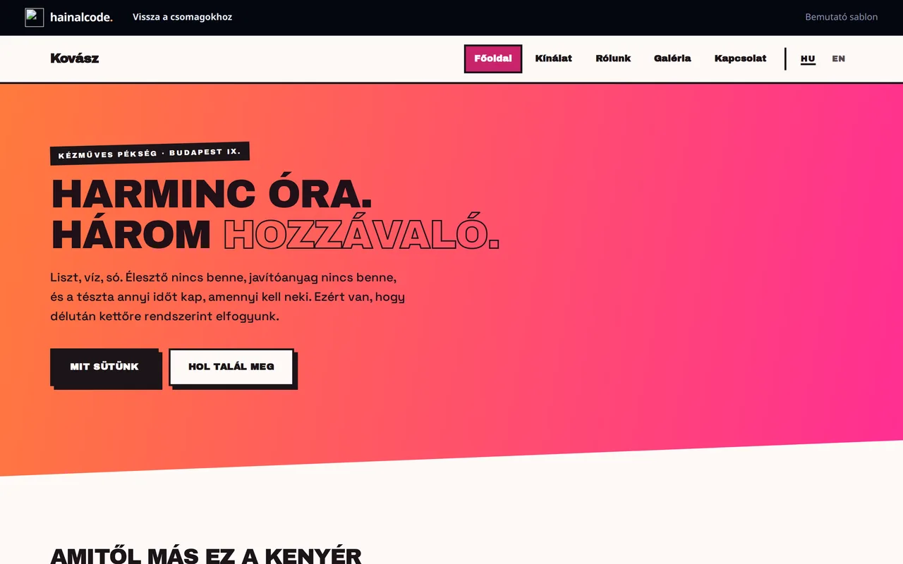 A merész-színes sablon főoldala narancs-rózsaszín színátmenettel